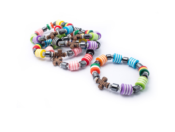 Красивый детский браслет на руку с крестиком