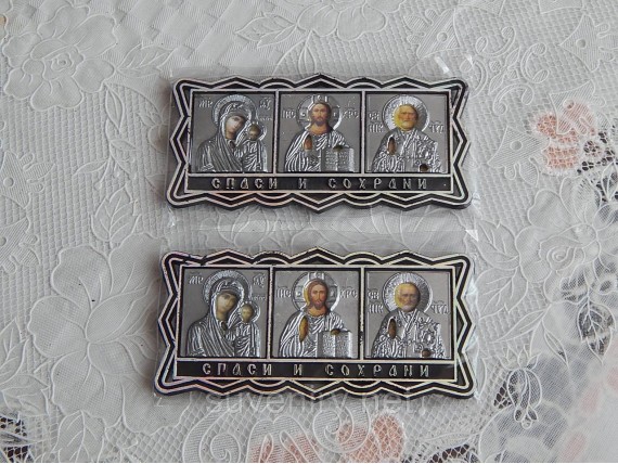 Иконка-оберег из трех Святых в машину
