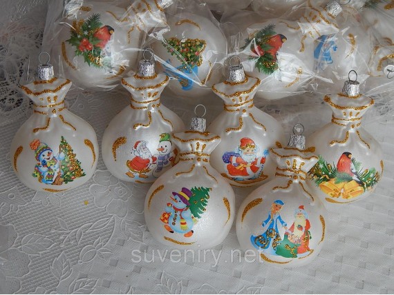 Новогодние шары на елку ввиде мешочка