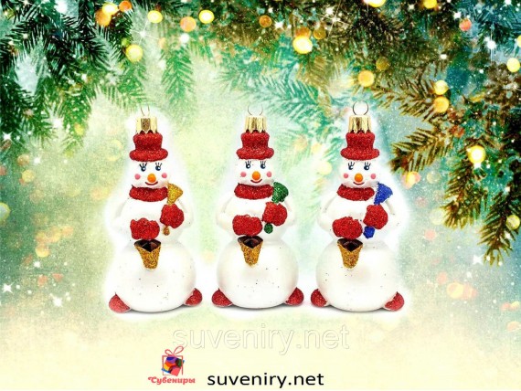 Новогодние игрушки на елку снеговики