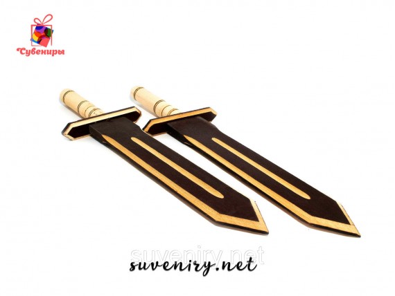 Деревянный сувенирный меч ручная работа средний