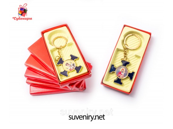 Брелок Крест Георгиевский с ликами Святых