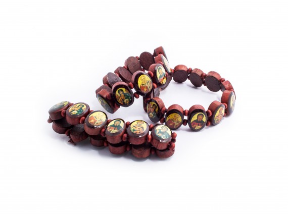 Браслет деревянный с иконками