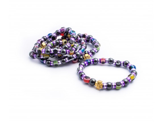 Гематитовый браслет на руку с кошачьим глазом