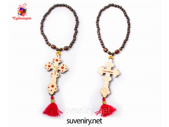 Деревянные четки  с крестом
