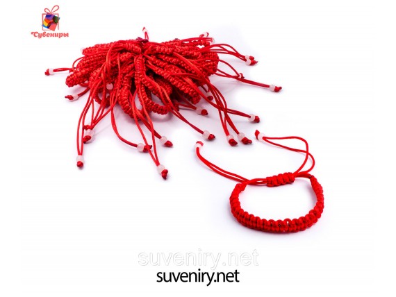 Браслет-оберег шамбала из красной нити