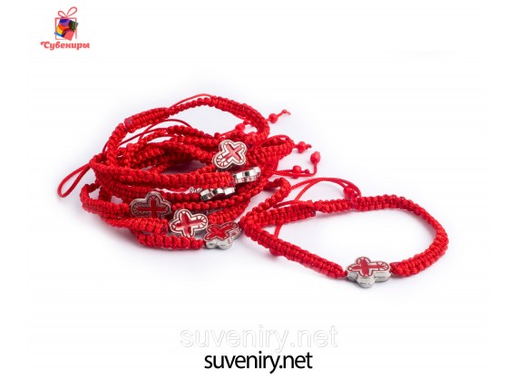 Браслет оберег красная нить с крестиком