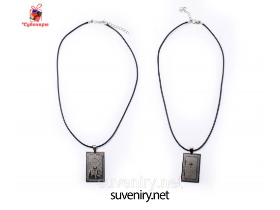 Кулон на шею с иконкой и молитвой Отче наш на русском языке