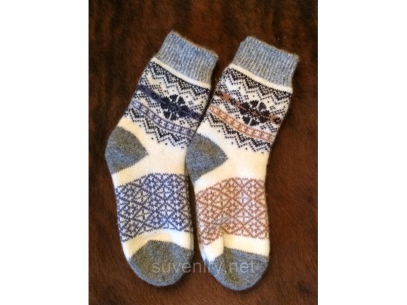 Шерстяные женские ангоровые носки с орнаментом