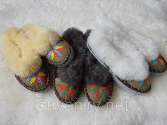 Женские меховые тапочки из овчины