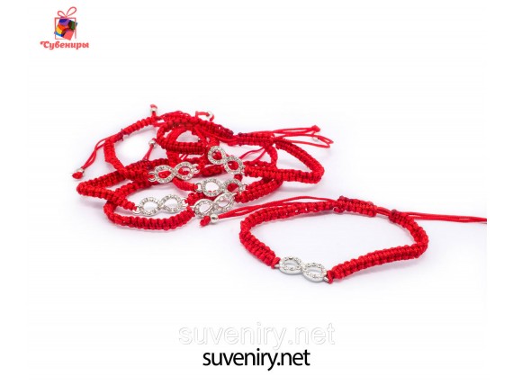 Браслет оберег красная нить со знаком бесконечности
