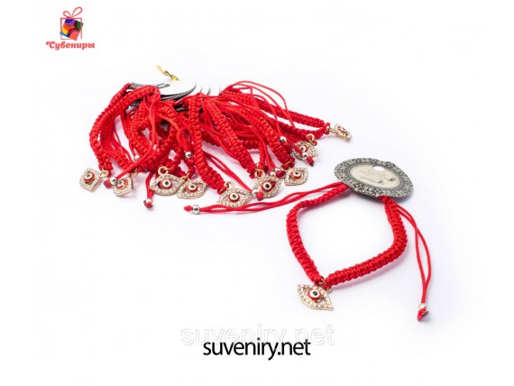 Браслет оберег красная нить на руку с глазиком