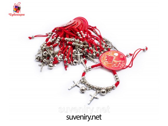 Браслет оберег красная нить с крестиками