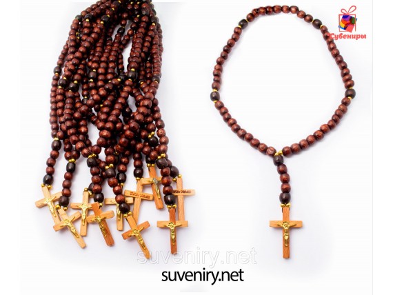 Деревянные  четки с крестом