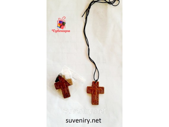 Крест кожаный нательный