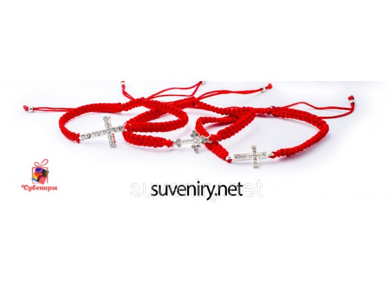 Браслет оберег красная нить с разными крестиками