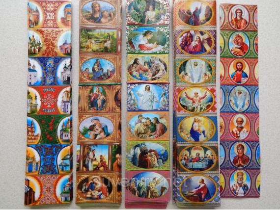 Наклейки на пасхальные яйца с иконами отличного качества