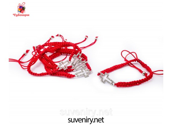 Браслет-оберег красная нить с крестиком