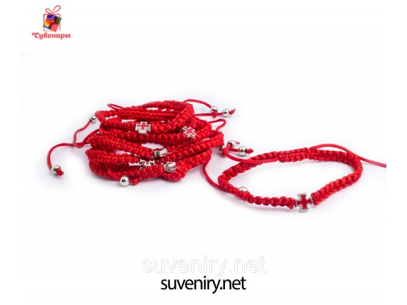 Красная нить  на детскую ручку с крестиком