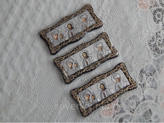 Иконка с ликами Святых в машину маленькая