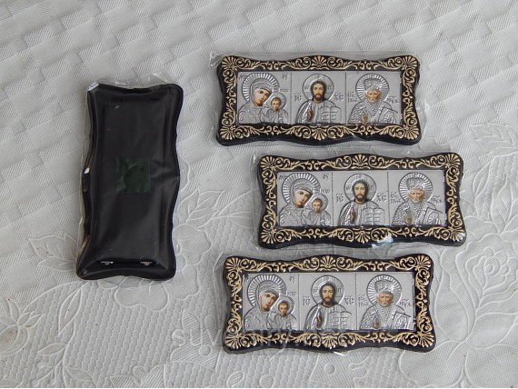 Иконка с ликами Святых в машину маленькая