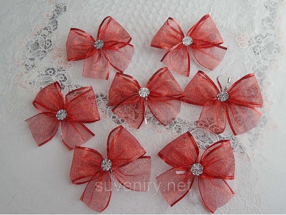 Очень красивые новогодние банты на елку оптом