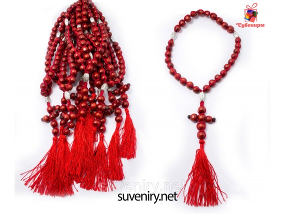 Красивые деревянные четки с крестом