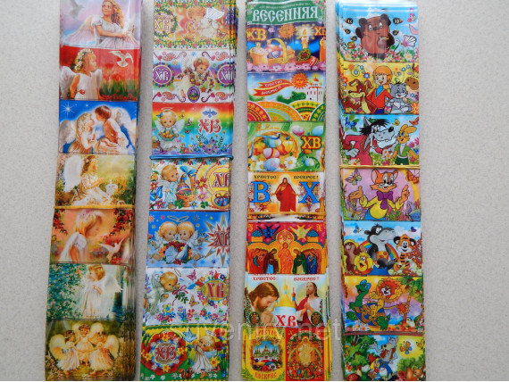 Детские наклейки на пасхальные яйца