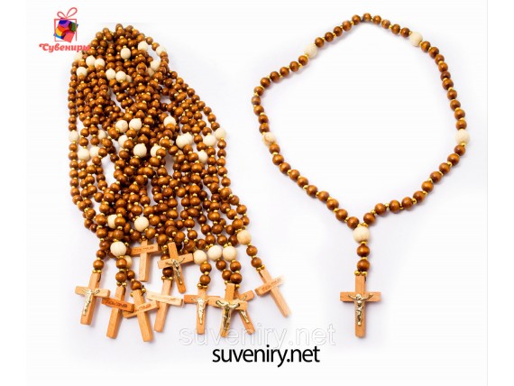 Деревянные четки с крестом