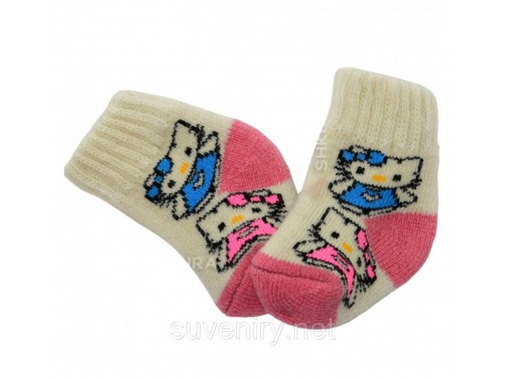 Детские ангоровые носочки с кошечкой