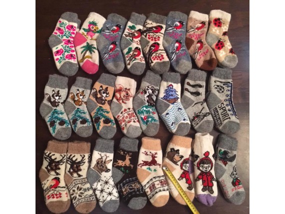 Детские теплые ангоровые носочки на размер 33-35