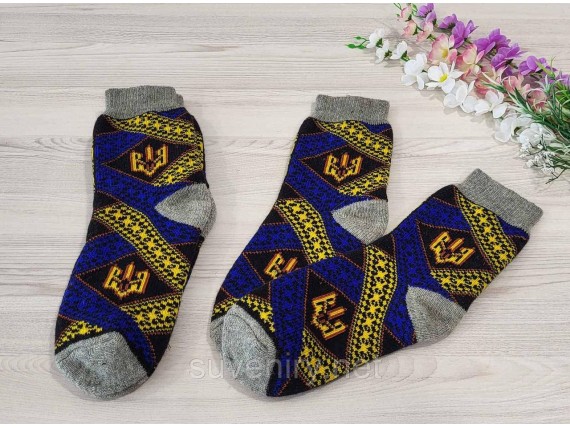 Теплые мужские ангоровые носки с Гербом Украины