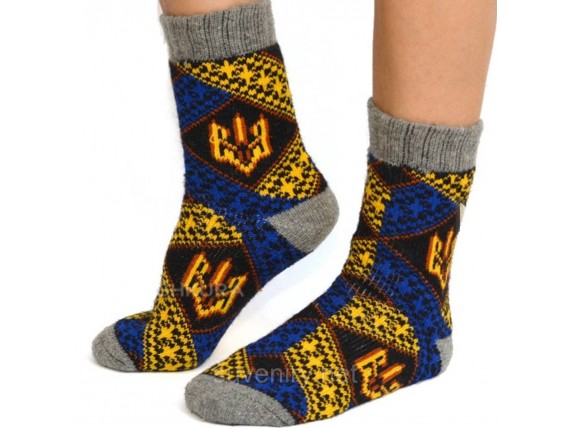 Теплые мужские ангоровые носки с Гербом Украины
