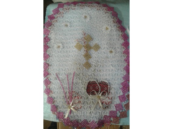 Очень красивые нарядные пасхальные салфетки на корзину