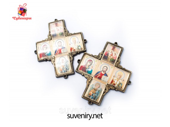 Иконка ввиде креста с ликами Святых