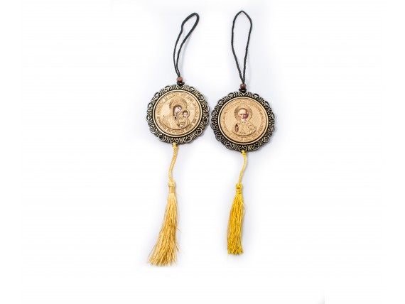 Красивые автомобильные подвески с православной иконкой разные цвета