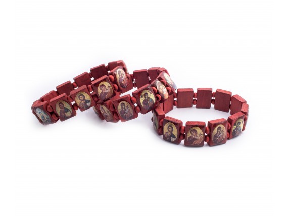 Деревянный браслет на руку с ликами Святых