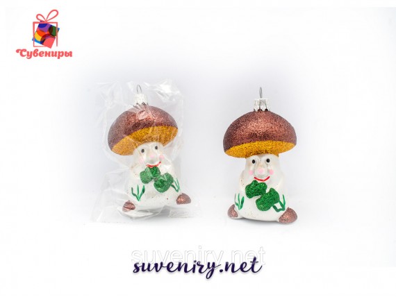 Новогодняя игрушка на елку новогодний грибочек