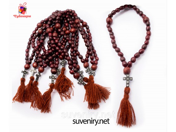 Деревянные четки с крестиком