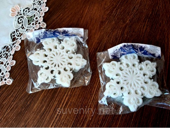 Новогодняя красивая снежинка на елку 12.5см