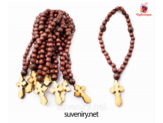 Деревянные четки с крестом