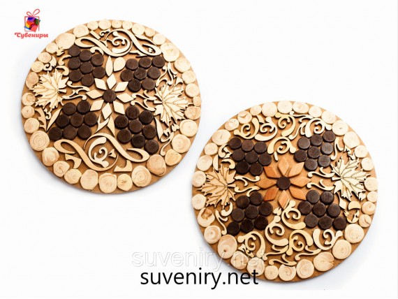 Деревянные красивые подставки под горячее