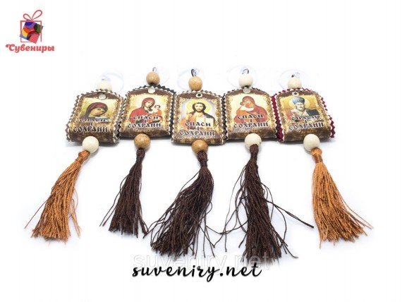 Кожаная иконка подвеска в машину на присоске