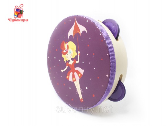 Детские деревянные бубны разные рисунки