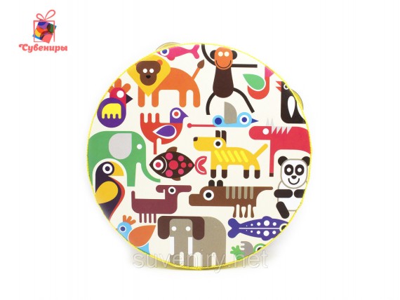 Детские деревянные бубны разные рисунки