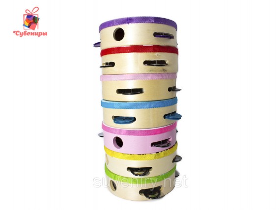 Детские деревянные бубны разные рисунки