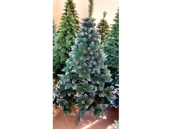 Искусственная элитная елка с шишками и калиной красной 1.50м