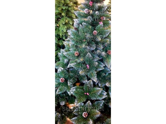 Искусственная элитная елка с шишками и калиной красной 1.50м