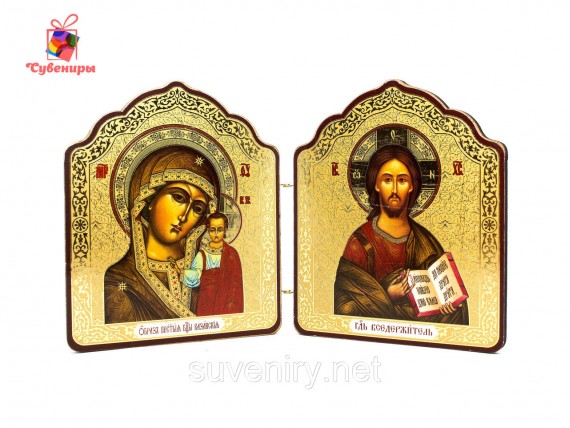 Деревянная икона с Ликами Святых средняя