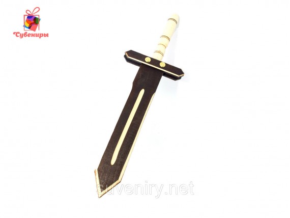 Деревянный сувенирный меч ручная работа маленький